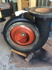 Pump reassembled with ceramic coated impeller 